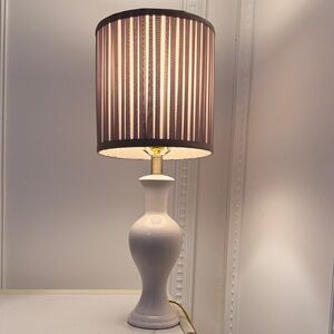 Pale pink lamp with Champagne shade